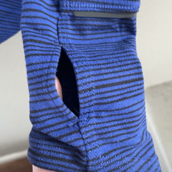 Lululemon Kanto Catch Me TopWomens 4 Sapphire Blue Black Striped Long Sleeve - Picture 6 of 11